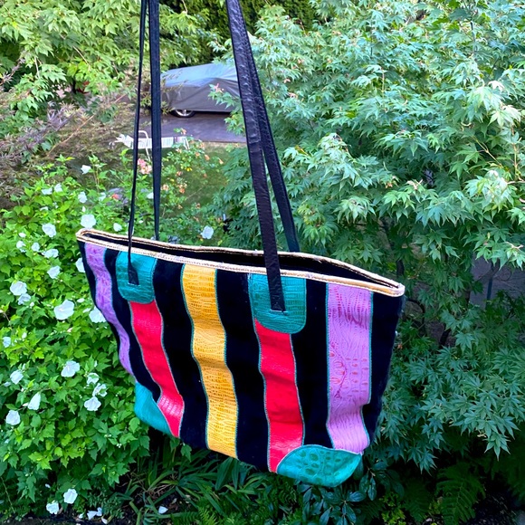 Vintage 80s/90s made in USA leather tote - Picture 1 of 15